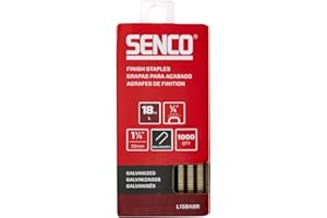 SENCO L15BABR 1-1/4" 18 Gauge 1/4" Crown Finish Staples, Galvanized Finish 1,000 Count Pack