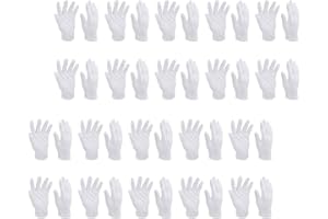 CIYODO 16 Pairs Elastic Cotton Jewelry Mittens for Men and Women, Washable Cotton Gloves for Eczema and Dry