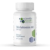 Scientific Health Solutions Melatonin 60mg High Dose Sleep Aid (1 Pack) | High Dose Melatonin Sleep Aid for Adults | Extra Strength, Non-Habit Forming, Drug-Free | Vegan, Non-GMO, Made in USA