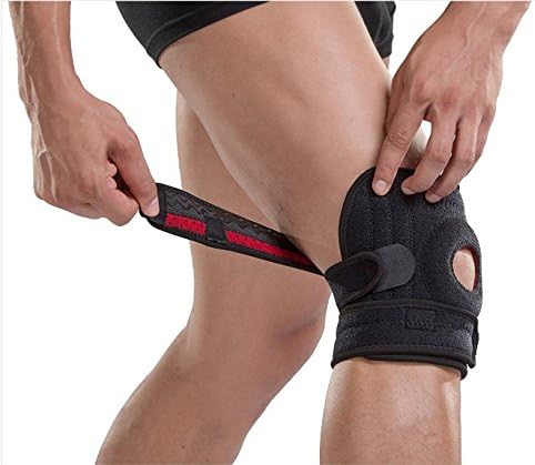 ENA ADVENTURES Knee Support, Open-Patella Stabilizer, Adjustable Strapping, Stabilizer for Arthritis Pain, Extra-Thick Breathable Neoprene Sleeve, Rehabilitation against Reinjure, Meniscus, Tendointis