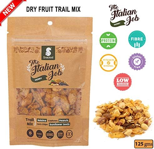 Snacked Dry Fruits The Italian Job: Raisins, Peanuts, Sunflower Herby Nuts & Seeds Mix - 125 GMS