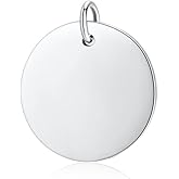 SILBERTALE 925 Sterling Silver Flat Blank Round Pendants Stamping Tags Engravable Coin Disc Plate Charms for Necklace Bracelet Jewelry DIY