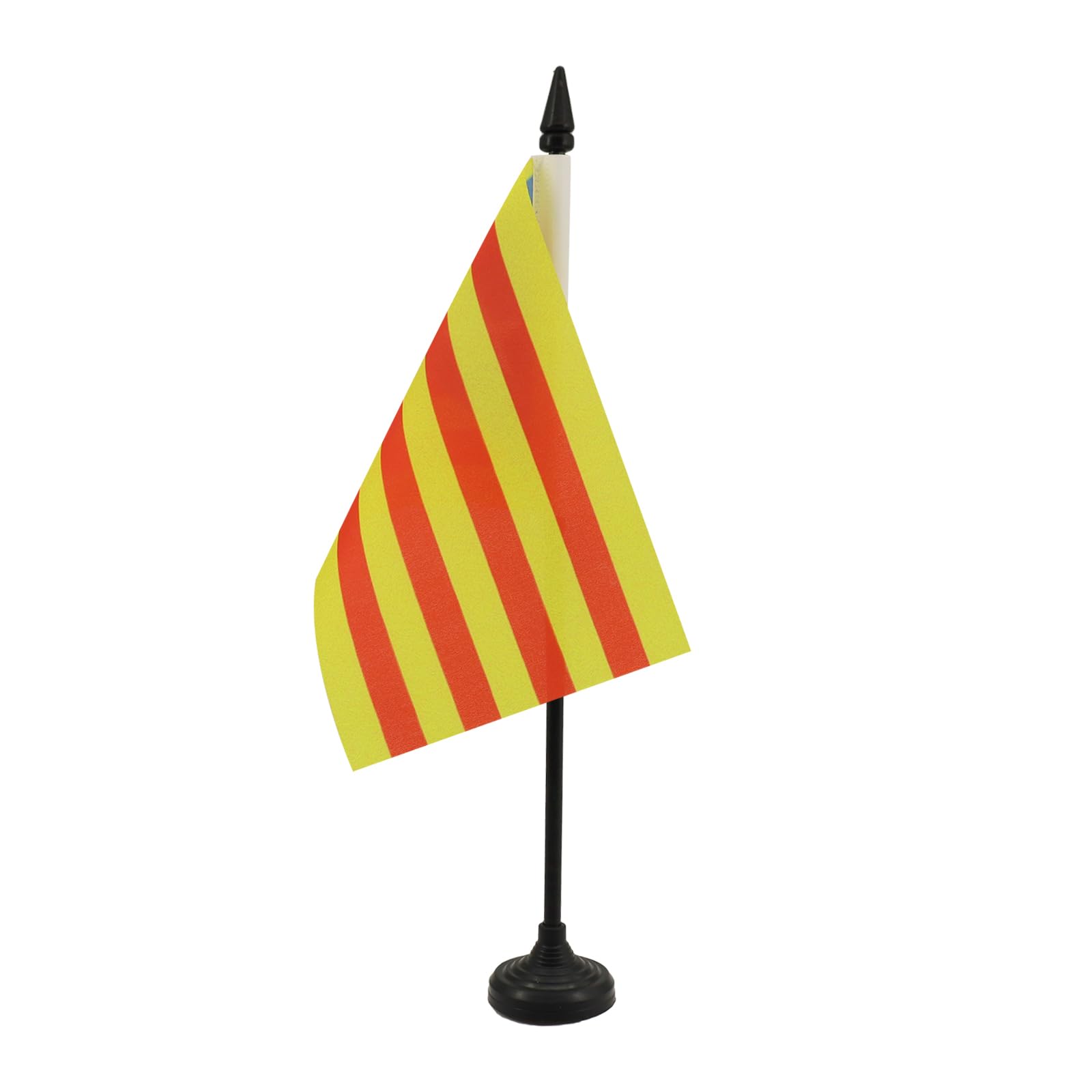 AZ FLAG - Catalonia Estelada Blava Table Flag 4'' x 6'' - Independentist Catalan Office Mini Banner 100% Polyester 15 x 10 cm - Mini Desk Flag with 10'' Pole and Black Plastic Base