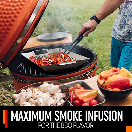 BBQ Mogul Stainless Steel Grill Basket, Heavy Duty Vegetable BBQ Grill