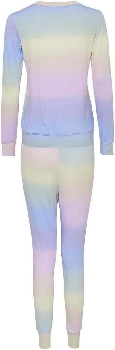 MISS BOHO CHIC MBC-Womens Celebrity Rihanna Inspired Rainbow Multicoloured Jogging-Suit Loungewear