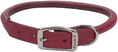 Circle t oak tanned leather round dog collar Clearance