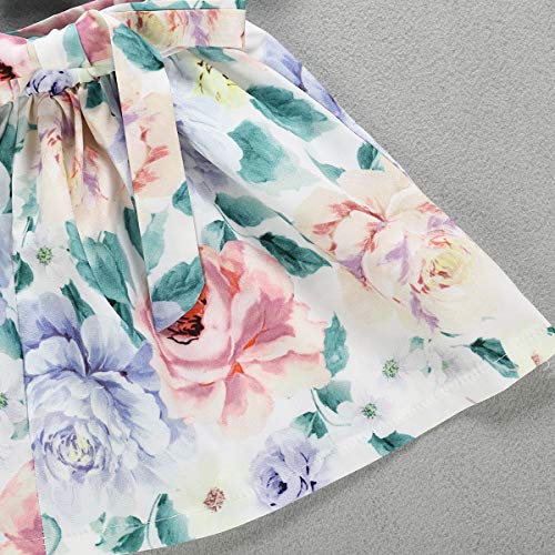 Toddler Kids Baby Girl Floral Outfit Lace Halter Tank Top+Boho Skirt Dress Set Summer Clothes (Boho Skirts, 1-2 Years) - Thumbnail 5