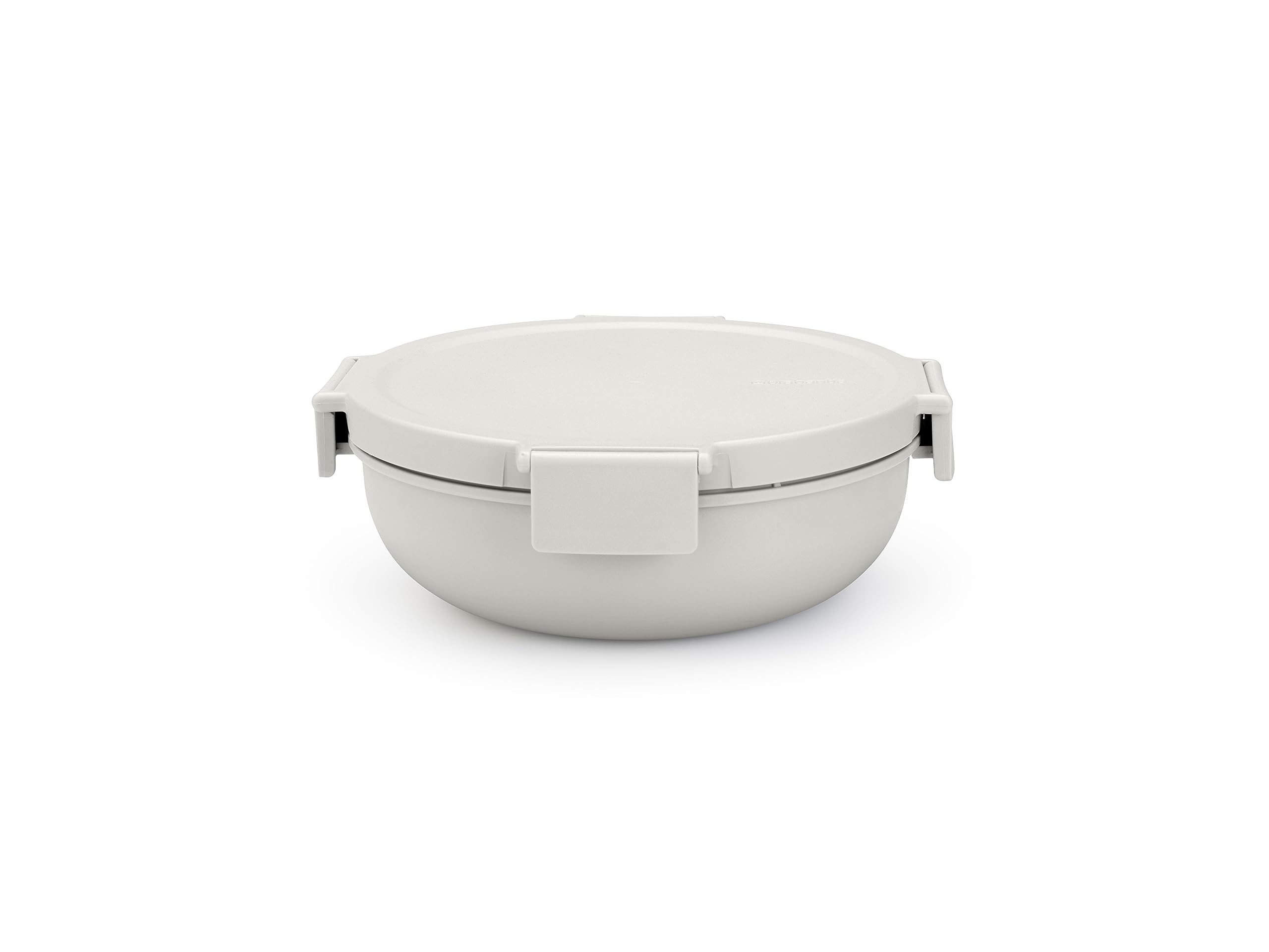 Brabantia - Make & Take Salad Bowl 1.3L - Removable Tray for Toppings & Dressing - Airtight Closure - Leakproof - Secure Click Closing - Suitable for Freezer - Dishwasher & Microwave Safe - Light Grey