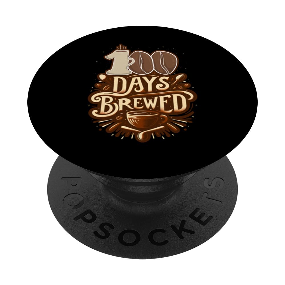 School 100 Days Brewed Coffee Bean Coffee Cups Back To Schoo PopSockets Swappable PopGrip