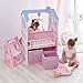 Olivia's Little World Classic Dollhouse Baby Doll Changing Station with Crib, High Chair, Sink, Washing Machine and Separate Swing for Dolls up to 18-in., Multi