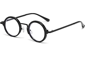Teumire Classic Round Glasses for men women Circle Blue Light Eyeglasses Hippie Style Non Prescription Eyewear