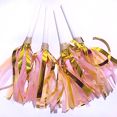 Originals Group Pack of 4 Musical Blow Outs, Party Blowers, Birthday Party Favors, Party Noisemakers Party Blowouts Whistles, Party Blowouts, Tube Noiseless Blowouts, Goody Bag Stuffers, Tassels - Thumbnail 2