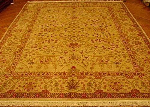 Oushak Vivid Tone Pastel Rug 8' x 10' Oriental Light Gold Hand-Knotted Rug