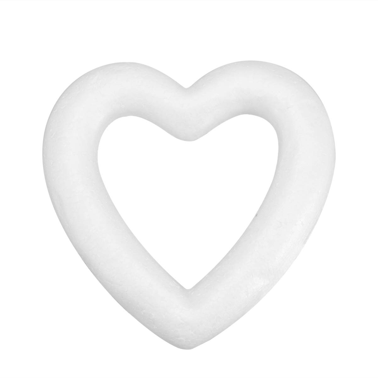 Amosfun Heart Shaped Foam Wreath Polystyrene Foam Wreath DIY Supplies for Craft Projects and Wedding Christmas Decoration (White)