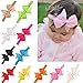 MEKBOK HAIRBAND 20 Packs Baby Nylon Headbands for Kids, Soft Knot Headbands with Hair Bows, Baby Essentials to Hair - Baby Girl Clothes for Headhand, 20 Pieces