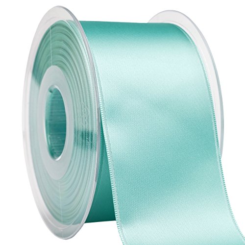 Morex Ribbon 03550/25-319 DF Swiss Satin Ribbon 2" X 27 YD Tiara Blue Ribbon fo…