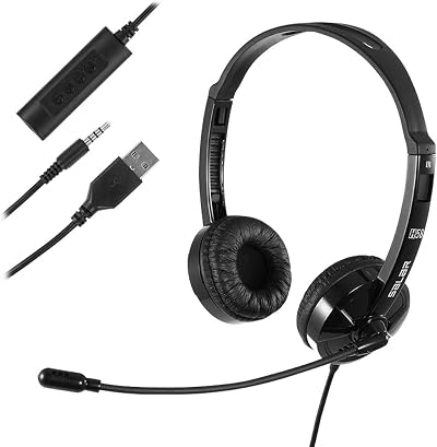 Ttkgyoe USB Headset with Microphone Noise Cancelling Stereo PC Headset
