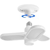 Energetic Garage Ceiling Lights Led Shop Light Screw in Fixture 1 Pack | Ultra Bright 3500LM, 5000K Daylight, 30W; 3 Adjustable Panels; E26 Screw-In; 50,000 Hours; ETL Listed