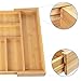 Ybj-ake Expandable Cutlery Tray & Utensils Drawer Organizer for Silverware, Flatware Organizer with 5 Compartments & Kitchen Drawer Storage with Bamboo