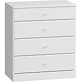 Prepac Astrid Simplistic 4-Drawer Dresser for Bedroom, Functional Chest of Drawers with Acrylic Knobs 16" D x 30" W x 36.25" 