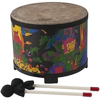 Remo KD-5080-01 Kids Percussion Floor Tom Drum - Fabric Rain Forest, 10"