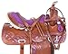 Manaal Enterprises Youth Child Premium Leather Western Pony Horse Saddle Tack Get Matching Leather Headstall + Breast Collar + Reins Size 10″ to 12″ Inch Seat Available (10.5″ Inch Seat, Purple)thumb 1