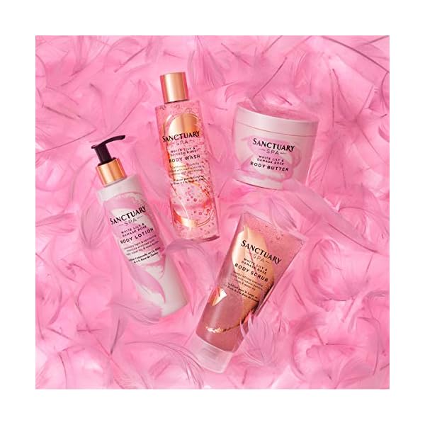 Sanctuary-Spa-Shower-Gel-White-Lily-and-Damask-Rose-Body-Wash-Vegan-Body-Cleanser-with-Long-Lasting-Fragrance-Floral-Scent-Infused-with-Rose-Water-Lily-Extract-and-Jojoba-Beads-250-ml Sanctuary Spa Shower Gel, White Lily and Damask Rose Body Wash, Vegan and Cruelty Free 250ml