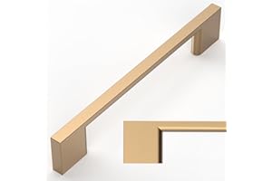 Amerdeco 10 Pack Champagne Bronze Cabinet Pulls 5 Inch(128MM) Hole Centers Kitchen Cabinet Handles Cabinet Hardware Kitchen Handles for Cabinets Cupboard Handles Drawer Pulls ZH0060