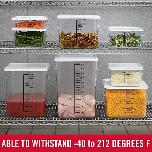 Rubbermaid Commercial Products, Plastic Space Saving Square Food Storage Container for Kitchen