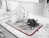 Disney Kitchen Dish Drying Mat- Ultra Absorbent Reversible Microfiber Drying Mat, 16 x 18 inches, Minnie Mouse Glam Dots