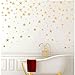 Gold Stars Wall Decal (130 Decals) Stars Pattern DIY Wall Stickers Removable Home Decoration Metallic Vinyl Polka Wall Decor Sticker for Bedroom