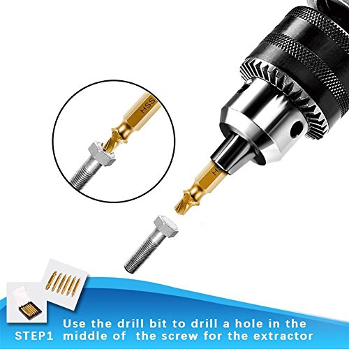 Nrpfell 6 pcs Screw Remover, Damaged Screwdriver Set, Broken Bolt Screw Remover, Screw Deburrer