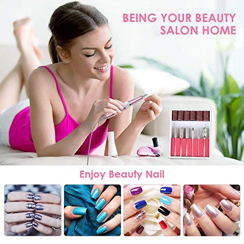 AQSURE Nail Drill, Rechargeable 30000RPM Electric E-file Nail Drill Machine for Acrylic Nails, Manicure/Pedicure, Polishing and Cuticle for Women, Home and Salon Use