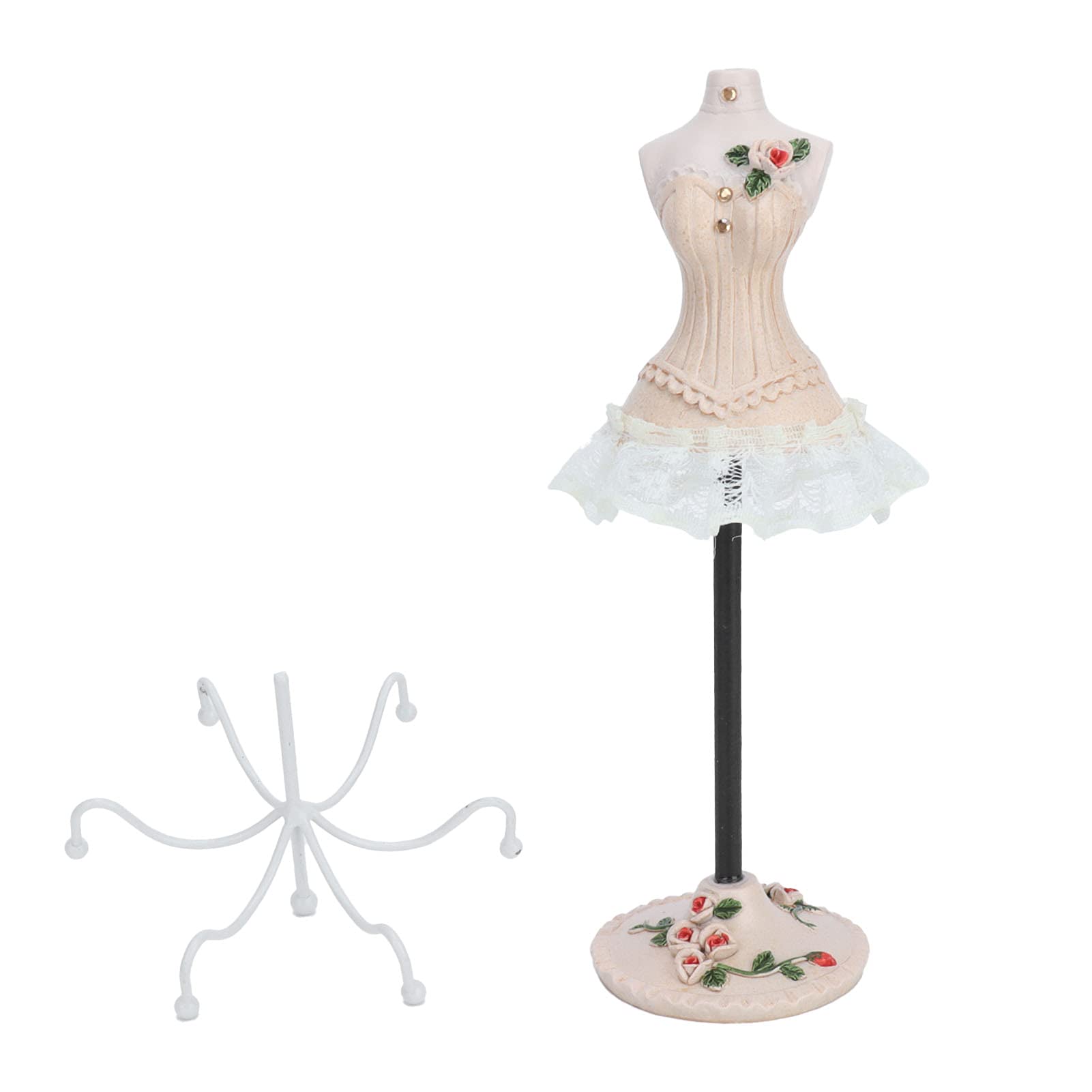 Jewellery Display Stand, Model Jewelry Organizer Earrings Necklace Ring Bracelet Holder Lady Model Dress Jewelry Tower Doll Jewelry Rack 9.8in (Pink)