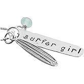 Tracy Tayan Designs Sterling Silver Surfer Girl Surfboard Necklace
