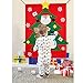 PartyTalk Felt Christmas Tree Snowball Toss Game for Kids, Christmas Games for Adults and Kids Party Decorations, Christmas Kids Gifts with 3 Snowballs