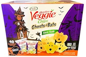 DEAVON Sensible Portions Garden Veggie Chips Sea Salt 1.25 Lb! 40 Trick-Or-Treat Bags! Ghosts And Bats Shaped Potato Chips! Non-GMO, Vegan & Gluten Free! Spooky And Crunchy Snack Perfect For Halloween Treat!