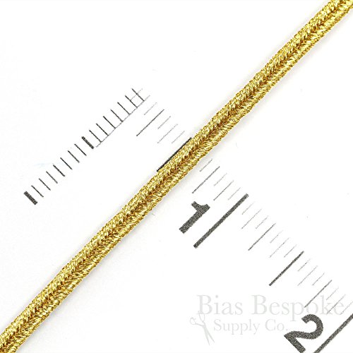 ALIK 4mm Dull Gold Bullion Soutache Braid: 5 Yards