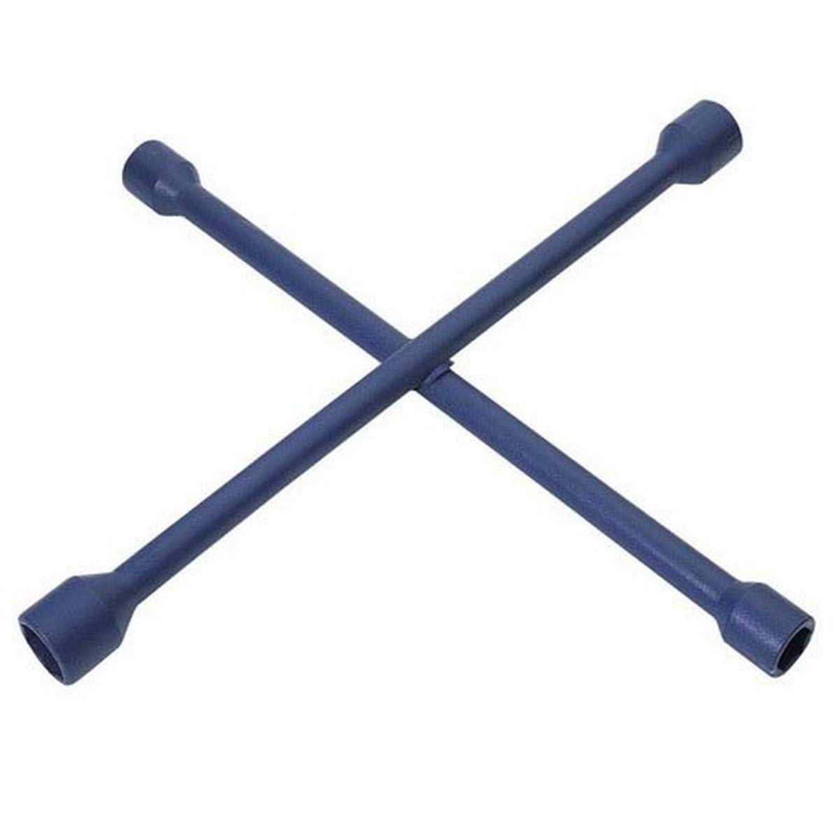 Draper 4-Way Wheel Nut Removal Wrench | Wheel Cross Brace 17mm/19mm/21mm/22mm | Automotive Mechanics Hand Tools | 36005, Blue