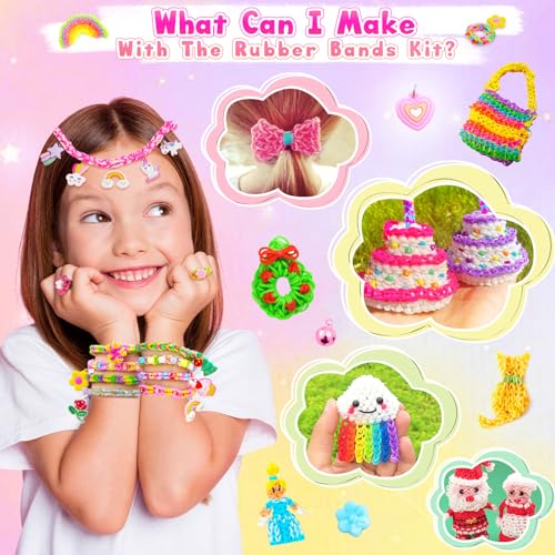 CGBOOM 5000+ Loom Bands Set, 62 Colours, 2 Boxes, Loom Bands, Rubber Bands for Bracelets with More Accessories, Gift Girls 5 6 7 8 9 10 Years, Birthday Gift Girls Craft Set Children