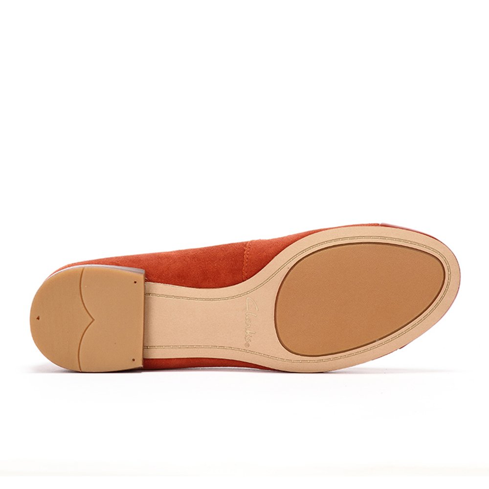 clarks women's festival gold leather ballet flats