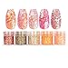 Laza 12 Colors Glitter Nail Art Acrylic Nails Powder Mixed Sequins Iridescent Flakes Ultra-Thin Paillette Sparkles Tips Chunky Box for Cosmetic Face Eyes Body Hair - Pastel Tangerine