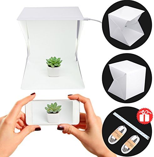 Photo Box Portable Light Box Kit With LED Light for Photo Box Shooting -9" Foldable Photo Light Tent, Photo Studio Kit,Photography Lighting Tent Kit