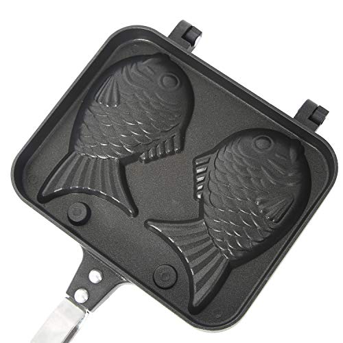 Homend Taiyaki Fish Shape Cake Pan Waffle Cake Maker Pan FishShaped Pancake Double Pan Mold