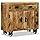 VidaXL Credenza In Legno Massello Di Mango 80x30x65 Cm, Finitura Opaca, Con Ruote In Ghisa Frenabili, Stile Retrò Per Soggiorno