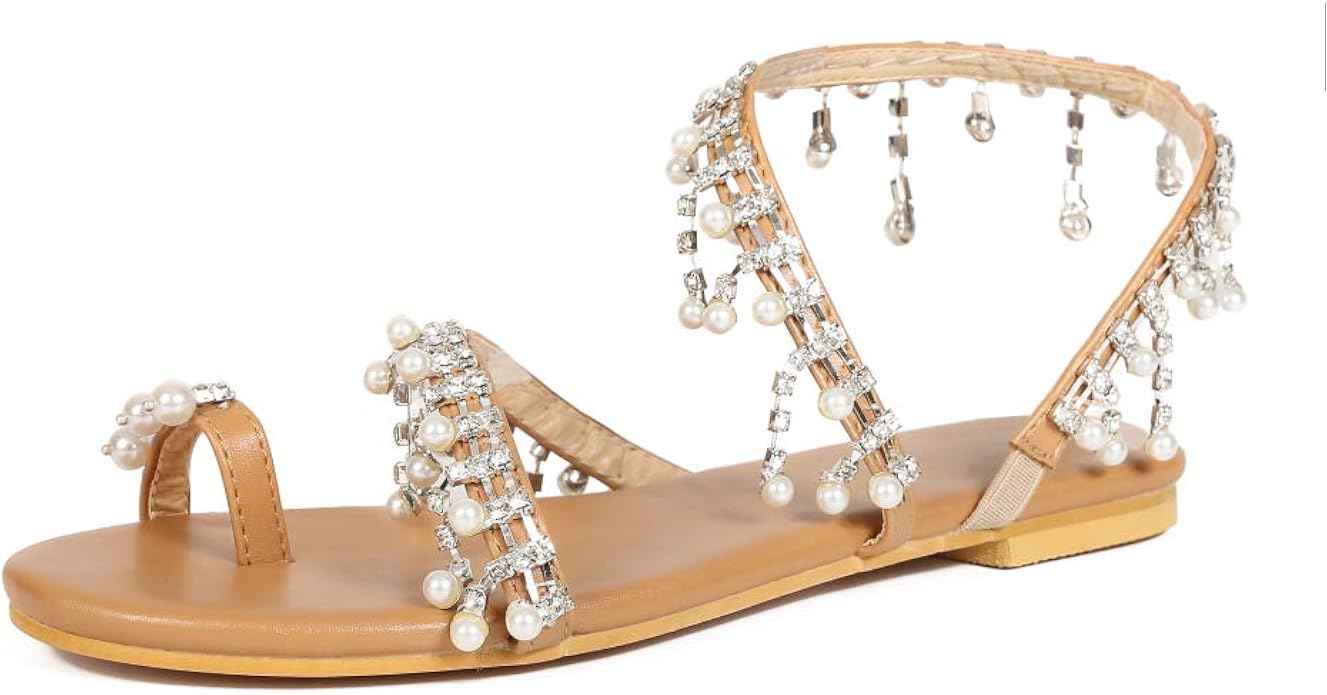 jeweled gladiator flat sandals