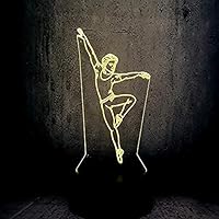asqwq USB Night Lights Elegant Dancer Men 3D Lights Night Lights Led Lighting Decorative Lights