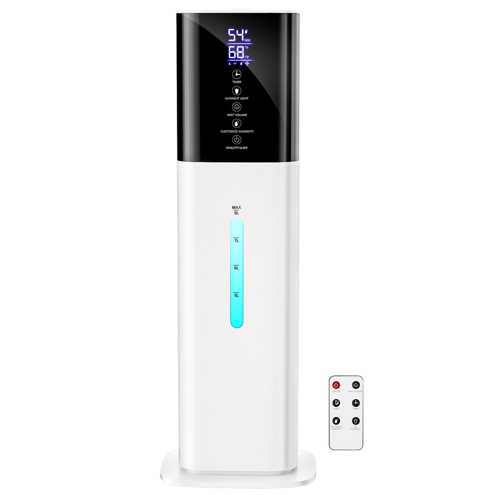 Photo 1 of Humidifiers Large Room Bedroom with 7 Colors Light,Honovos 8L 2.1Gal Quiet Ultrasonic Cool Mist Topfill Humidifier with 360° Nozzle 3 Speed Humidistat Essential Oil Tray for Baby Home Plant Yoga Sleep