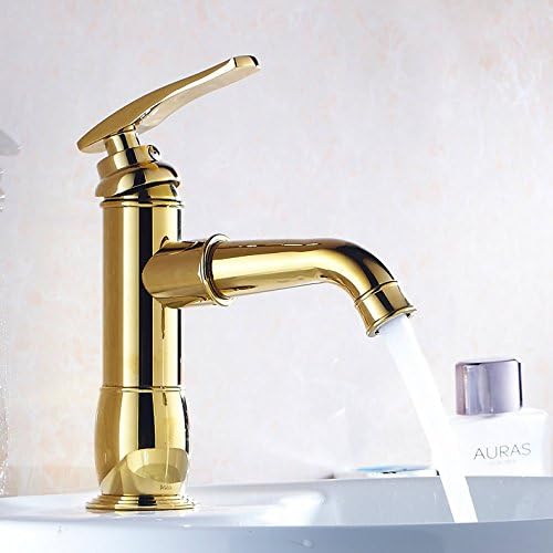 BL Antique gold-plated brass bathroom sink faucet. swivel retro lavatory faucet