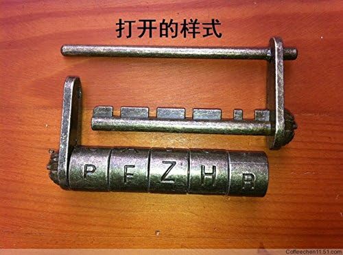 Padlock Large Alphabet Password Lock Vintage Old Chinese Furniture Multi-function Electric Control Cabinet Triangle